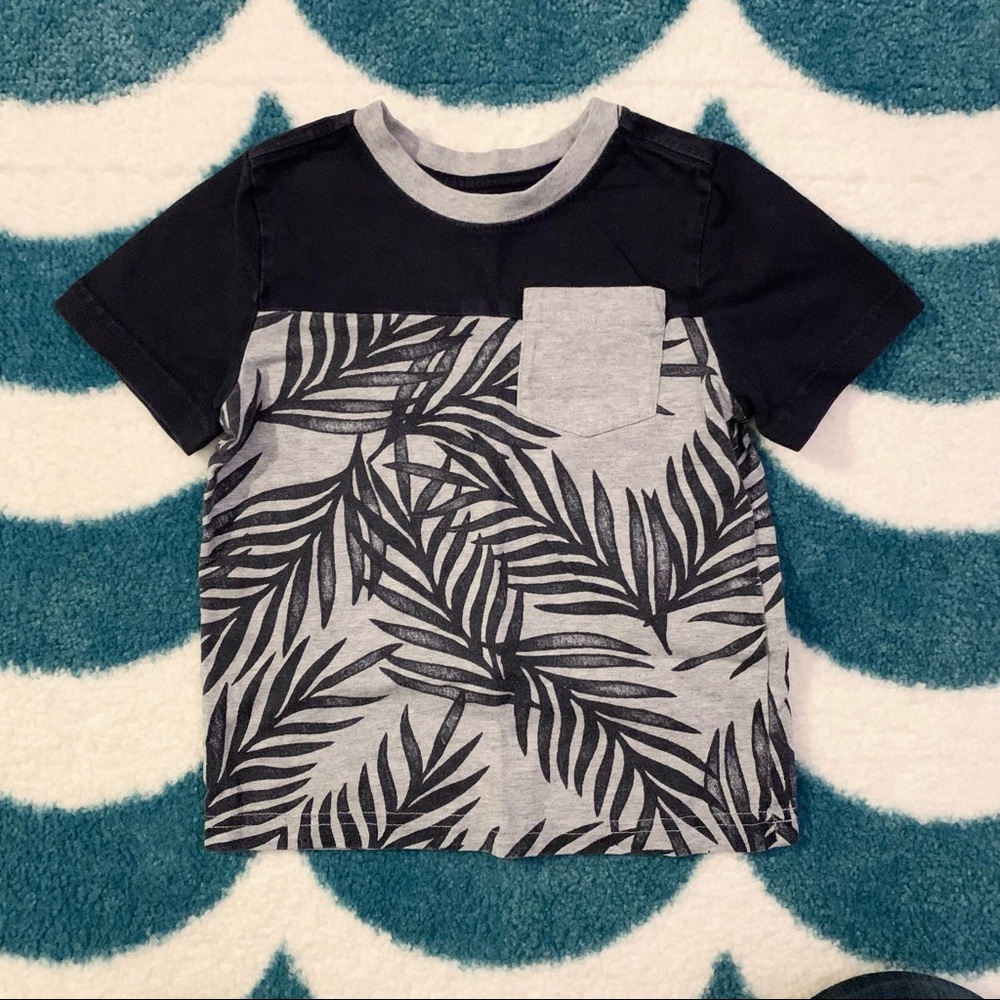 Gymboree Cotton Patch Pocket Tee (Navy/Grey) Size 2T